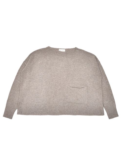 Ma'ry'ya Maglia con scollo a barca in misto cashmere taupe Maryya | YRK010B3TAUPE