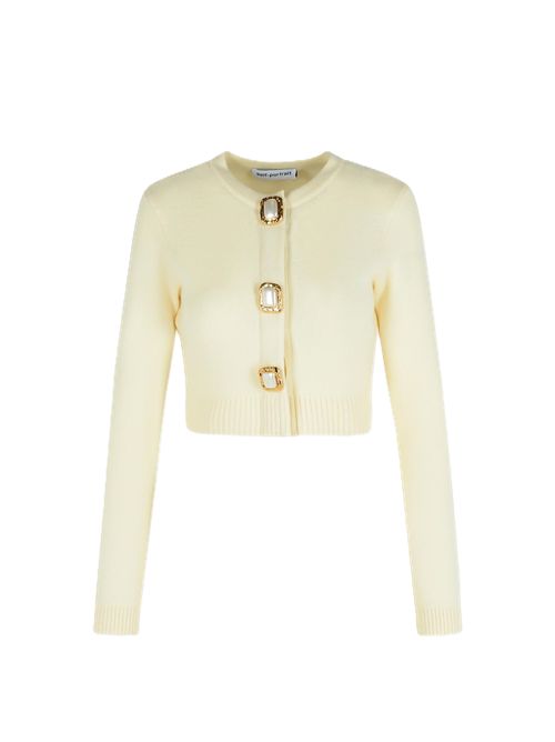 SELF PORTRAIT CREAM WOOL KNIT CARDIGAN SELF-PORTRAIT | 018C-CCREAM