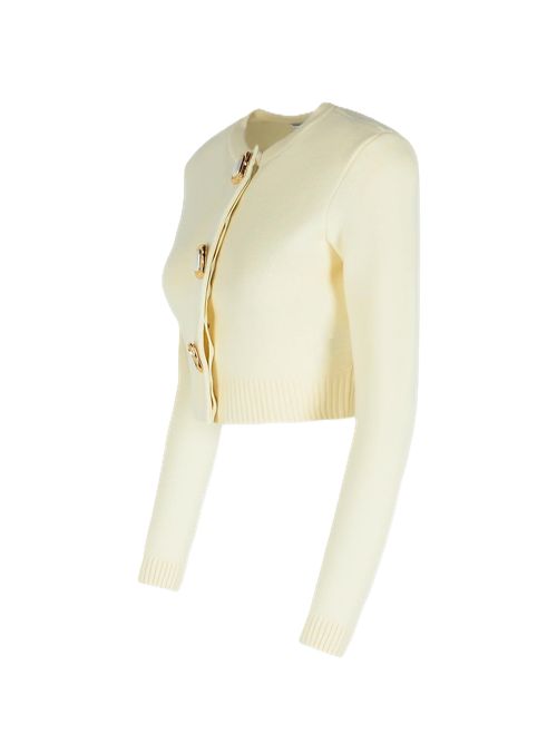 SELF PORTRAIT CREAM WOOL KNIT CARDIGAN SELF-PORTRAIT | 018C-CCREAM