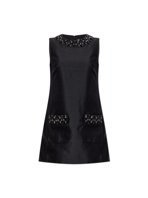 Self-Portrait TAFFETA EMBELLISHED TRIM MINI DRESS SELF-PORTRAIT | 061S-BBLACK