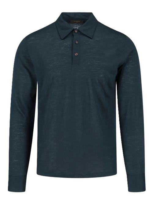 Zanone Polo maniche lunghe con bottoni petrolio Zanone | 815132ZM232Z2849