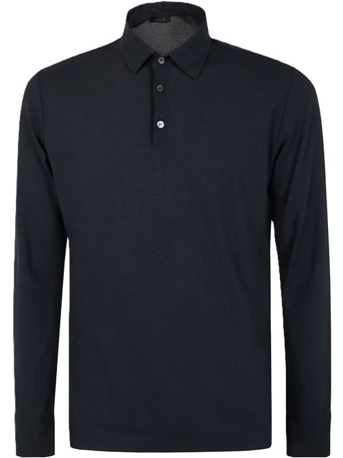 Zanone Polo in cotone manica lunga con ricamo logo Zanone | 815102ZG380Z5336