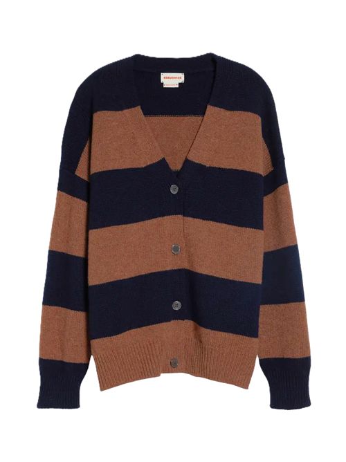 Sora V-Neck Cardigan &DAUGHTER | F2608NAVY/HAZELNUT