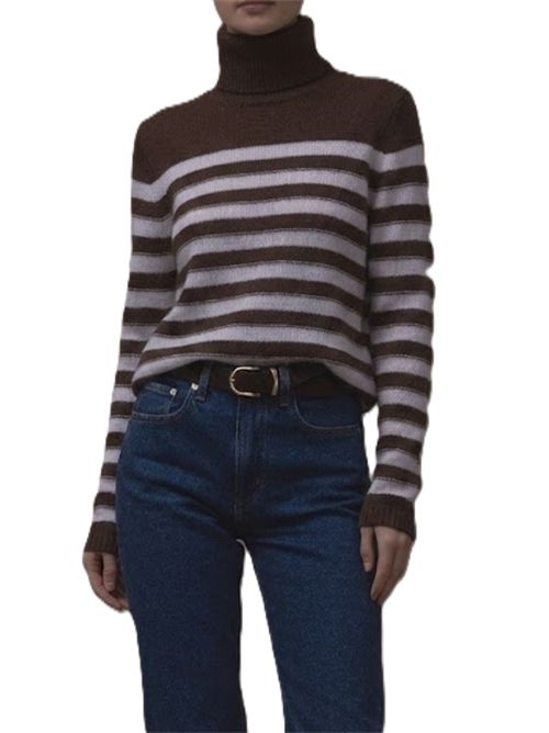 Maglia turtleneck a righe Allude | 265/170238440