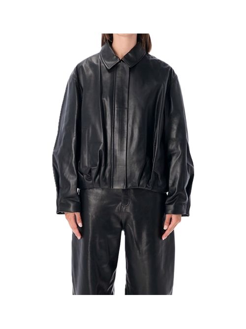 ArmaMelis leather boxy-fit jacket Arma | 003L266009.02BLACK