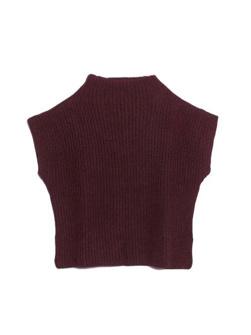 Gilet rib mixcash Ma'ry'ya | YTK044C11BORDEAUX