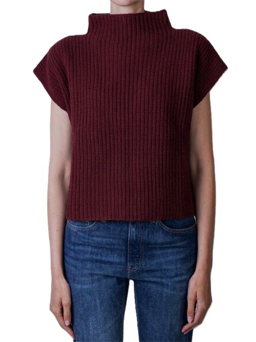 Gilet rib mixcash Ma'ry'ya | YTK044C11BORDEAUX