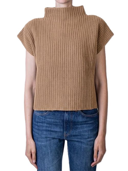 Gilet rib mixcash Ma'ry'ya | YTK044C2BEIGE
