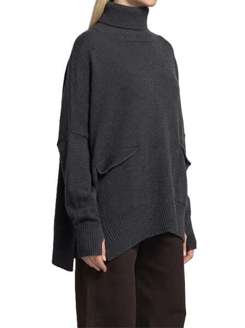 Poncho t.neck mixcash Ma'ry'ya | YTK053C6DKGREY