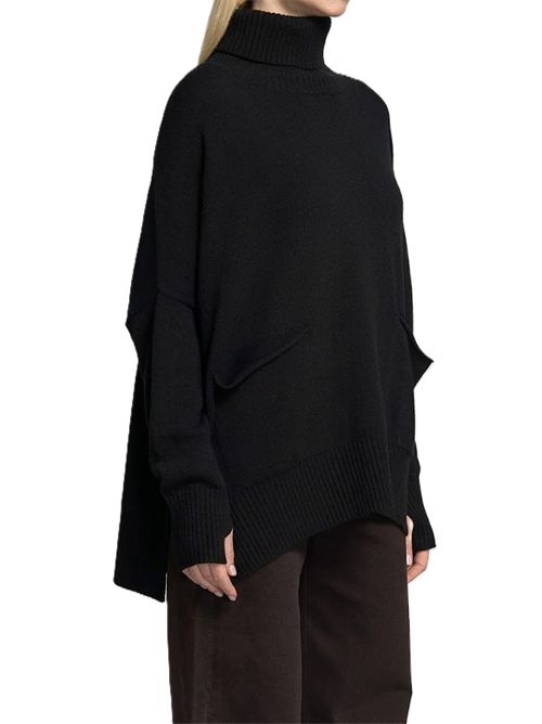 Poncho t.neck mixcash Ma'ry'ya | YTK053C8BLACK
