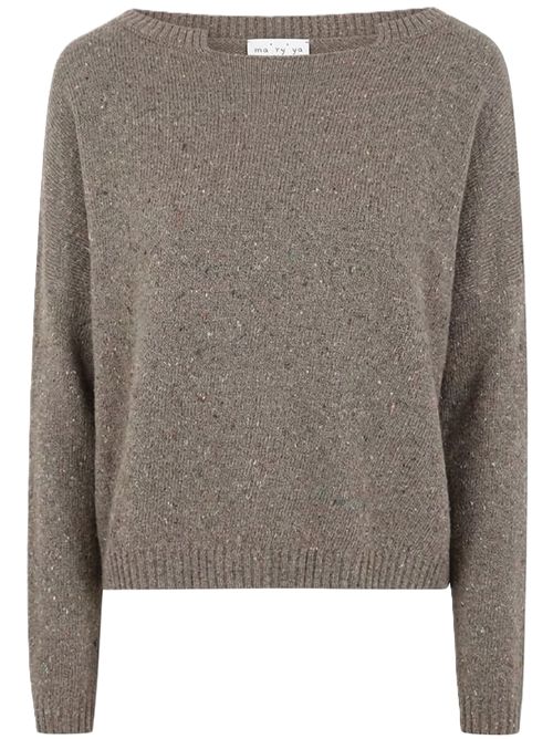 Interrupted Neck Knitted Sweater Ma'ry'ya | YTK104H3TAUPE