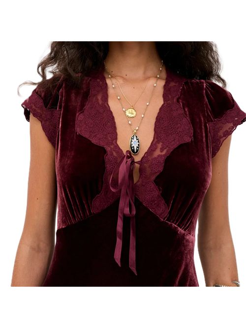 Amari dress bordeaux Rixo | 010.05102.426.07666BORDEAUX