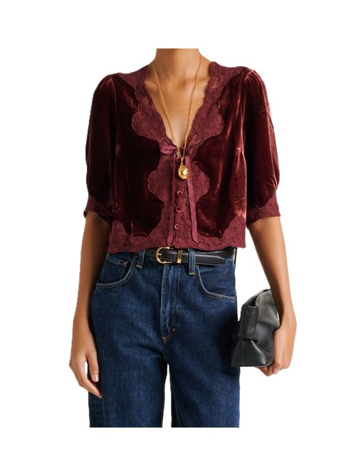 Ursula top bordeaux Rixo | 030.05028.126.07666BORDEAUX