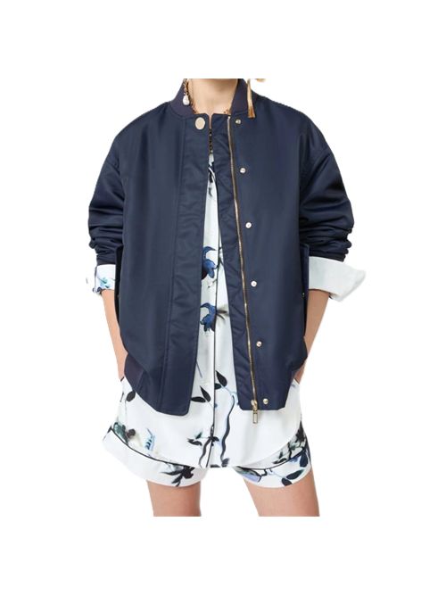 spxangelo Bomber oversize in tessuto antigoccia blu notte SportMax | 2622026011600008BLU