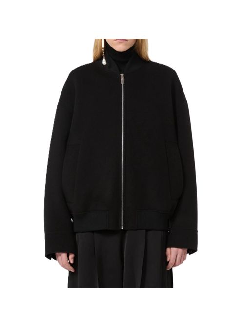 Bomber in double di pura lana - nero SportMax | 2622086041600013NERO