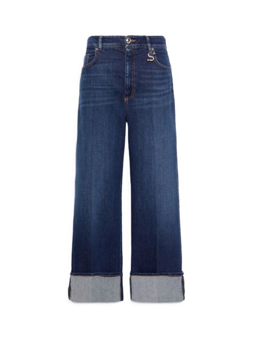 spdufo Denim cropped a vita bassa - blu marino SportMax | 2622186095600007