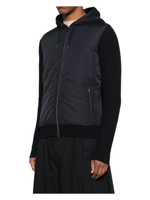 Hernogiacca con cappuccio e zip blu scuro HERNO | MC000168U720569201