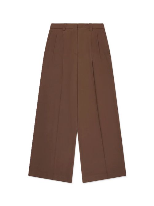 Incotex Pantalone wide fit in crepe de chine misto seta havana Incotex | 173899D8029641