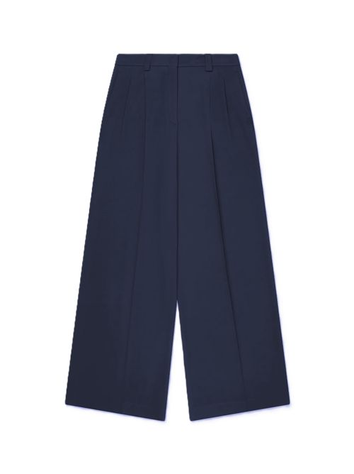 Incotex Pantalone wide fit in crepe de chine misto seta blu Incotex | 173899D8029825