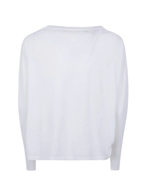 Ma'ry'yaT-shirt scollo a barca a maniche lunghe bianca Ma'ry'ya | YSJ100H1WHITE