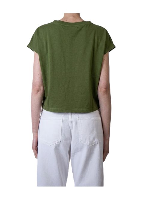T-shirt over piquet verde Ma'ry'ya | YSJ120I7MOSSGREEN