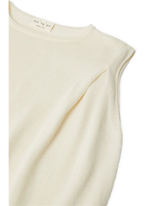 Ma'ry'ya Abito in Cotone con Pieghe bianco Ma'ry'ya | YSK055B1WHITE