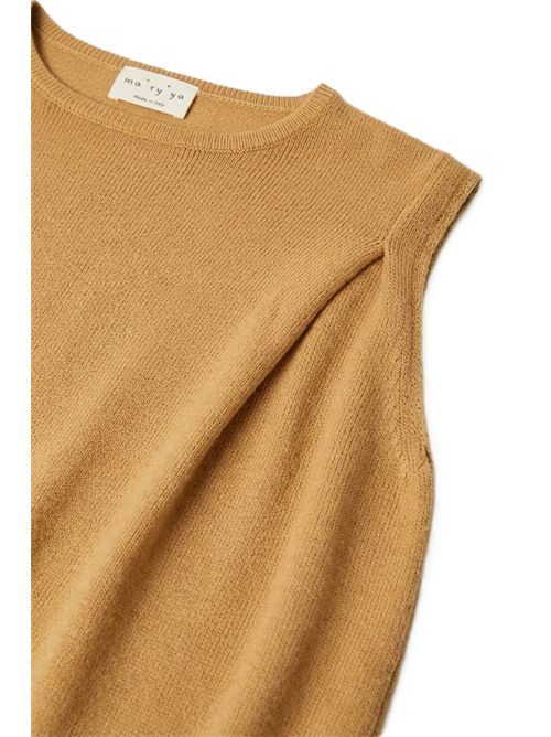 Ma'ry'ya Abito in Cotone con Pieghe biscotto Ma'ry'ya | YSK055B8BISCOTTO