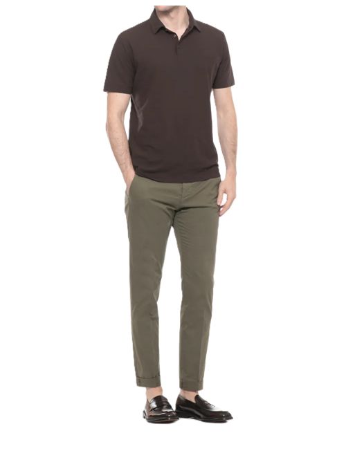 Polo slim fit in IceCotton  marrone Zanone | 815159ZG380Z1495