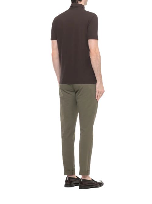 Polo slim fit in IceCotton  marrone Zanone | 815159ZG380Z1495
